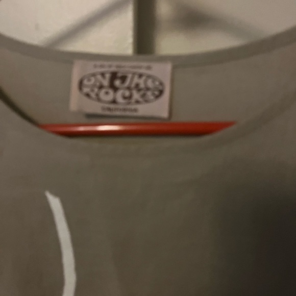 On the Rocks Sz S Aline Taupe Beige pullover cotton linen blouse. - Picture 2 of 5